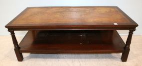 Leather Top Mahogany Coffee Table