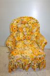 Yellow and Orange Flowered Chair