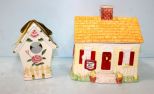 1992 Limited Edition Toll House Ceramic Cookie Jar & Ceramic Birdhouse