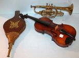 Aubert Student Violin, Bellows & Horn