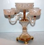 Crystal Epergne on Brass Base