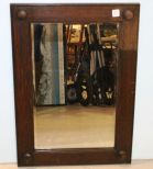 Oak Beveled Glass Mirror