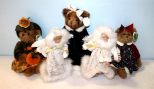 Three Holiday Bears & Two Musical Dolls