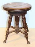 Turn of the Century Piano Stool with Glass Ball Feet