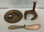 Iron Shoe Horn, Propeller Part & Iron Sundial Base