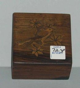 Small Square Wood Hinged Box