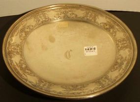 Footed Sterling Plate Monogrammed Center