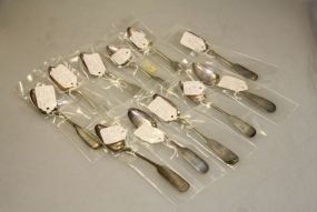 Eleven New York Coin Silver Teaspoons 