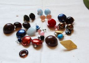 Bag Lot of Vintage Disc Earrings