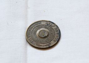 Vintage AA Five Month Brass Token