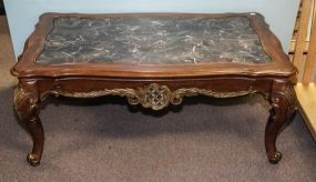 French Queen Anne Marble Insert Coffee Table