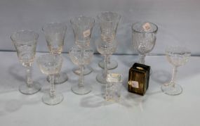 Various Etched Glasses & Two Laser Cubes