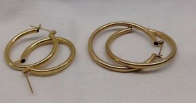 Two Pair of Lady's 14K Hoop Earrings