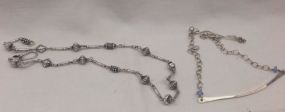 Two sterling Silver lady's Fancy link chains