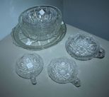 Glass Trays, Large Salad Bowl, Bowl, Various Press Glass Nappys