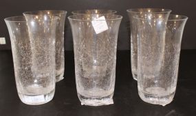 Set of Six Crackle Glass Juice Glasses