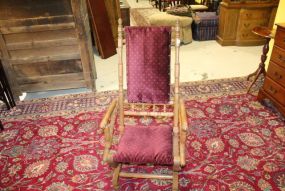 Platform Rocker with maroon upholstery, 43