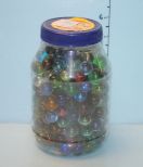 Jar of Multi-colored Marbles