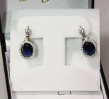 4ct Sapphire Sterling Silver Earrings