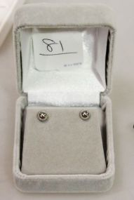 14kt White Gold Ball Earrings