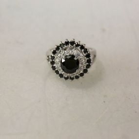 4ct Onyx Sterling Silver Dinner Ring