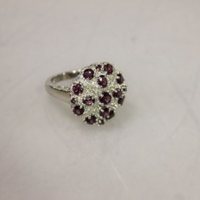 Garnet Sterling Silver Estate Ring