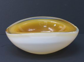 Murano Art Glass Ovoid Geode Bowl