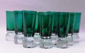 Set/12 Pairpoint Art Glass Controlled Bubble Ball Tumblers