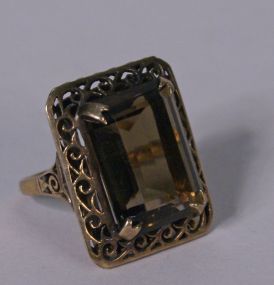 Ladies 14k Ring, Smoky Quartz