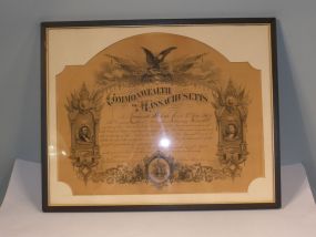 Certificate of Patriotism Common Wealth of Massachusetts