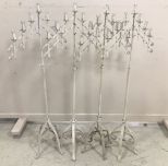 Four White Painted Wrought Iron Candle Stand