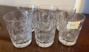 6 Vintage Cut Glass Pinwheel 4