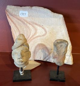 Replica Akhenaton Head Statue, and Stone
