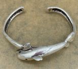 Solid Sterling Silver .925 Dolphin Bangle