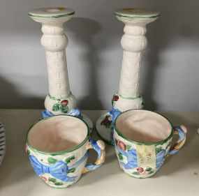 Haldon Group 1986 Candle Sticks and Mugs