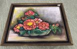 L.M.R.C 1961 Flower Painting on Board