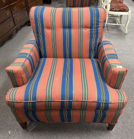 Striped Upholstered Arm Chair