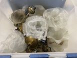 Box of Two Brass Light Fixtures