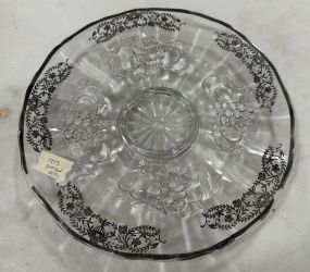 Silver Plate Overlay Footed Platter