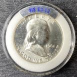 1961 MS63 Franklin Half Dollar in case