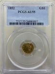 1852 1 Dollar Gold Liberty Head  Graded PCGS AU55