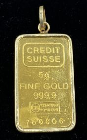 Five Gram Fine Gold Suisse Gold Bar