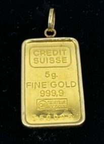 Five Gram Fine Gold Suisse Gold Bar