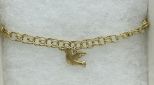 14k Hollow Gold Starter Charm Bracelet + 14k Dove