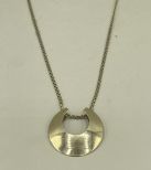 14k Gold Cresent Slide 18" Geometric Necklace