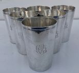 Set of 6 Beautifully Monogrammed Solid Sterling Silver Mint Julep Cups