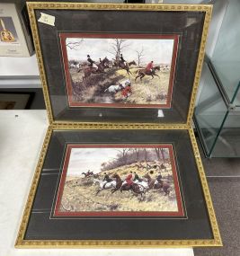 Two English Hunt Scene Prints