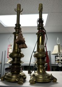 Pair of Mid Century Style Brass amps