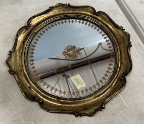 Modern Gold Rimmed Mirror Plateau