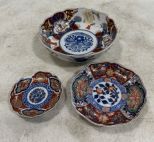 Three Imari Porcelain Bowl and Plates